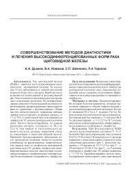 Совершенствование методов диагностики и лечения высокодифференцированных форм рака щитовидной железы