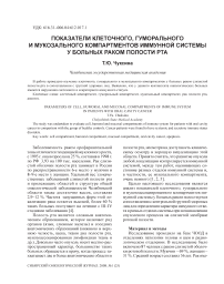 Показатели клеточного, гуморального и мукозального компартментов иммунной системы у больных раком полости рта