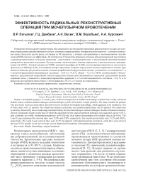 Эффективность радикальных реконструктивных операций при мочепузырном кровотечении