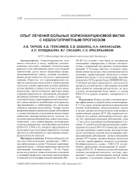 Опыт лечения больных хоринокарциномой матки с неблагоприятным прогнозом