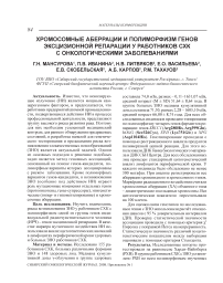 Хромосомные аберрации и полиморфизм генов эксцизионной репарации у работников СХК с онкологическими заболеваниями