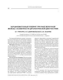 Карциноматозный плеврит при раке молочной железы: особенности цитологической диагностики