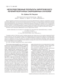 Short-term results of surgical treatment of non-organic retroperitoneal tumors