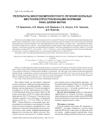 Результаты многокомпонентного лечения больных местнораспространенными формами рака шейки матки