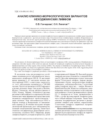 Анализ клинико-морфологических вариантов неходжкинских лимфом