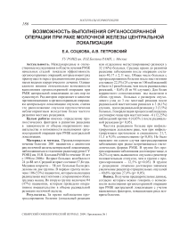 Возможность выполнения органосохранной операции при раке молочной железы центральной локализации