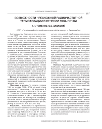 Возможности чрескожной радиочастотной термоаблации в лечении рака почки