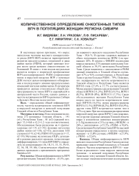 Количественное определение онкогенных типов ВПЧ в популяциях женщин региона Сибири