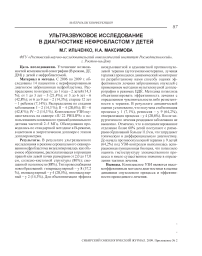 Ультразвуковое исcледование в диагностике нефробластом у детей