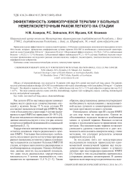 Эффективность химиолучевой терапии у больных немелкоклеточным раком легкого IIIa стадии