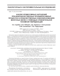 Анализ хромосомных нарушений при доброкачественных пролиферативных процессах и злокачественных новообразованиях молочных желез с помощью сравнительной геномной гибридизации