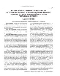 Возрастные особенности смертности от злокачественных новообразований женских половых органов в сельской местности Республики Дагестан