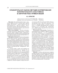 Сравнительная оценка методик формирования колоректального анастомоза в хирургии рака прямой кишки