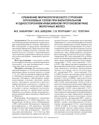 Сравнение морфологического строения опухолевых узлов при билатеральном и одностороннем инвазивном протоковом раке молочных желез