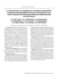 D-глюкуронил С5-эпимераза человека подавляет развитие экспериментальных опухолей in vivo через молекулярный механизм ингибирования ангиогенеза