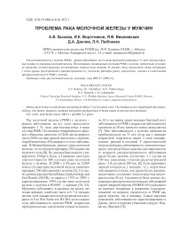 Проблема рака молочной железы у мужчин