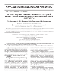 Цитологическая диагностика редких опухолей мягких тканей: клинические случаи и краткий обзор литературы
