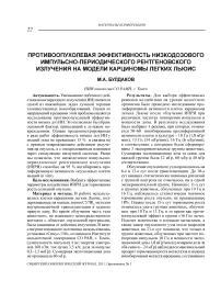 Противоопухолевая эффективность низкодозового импульсно-периодического рентгеновского излучения на модели карциномы легких Льюис