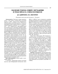 Значение поиска семей с мутациями в генах BRCA1/2, CHEK2 в Кузбассе