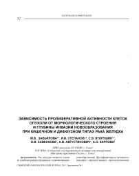 Зависимость пролиферативной активности клеток опухоли от морфологического строения и глубины инвазии новообразования при кишечном и диффузном типах рака желудка