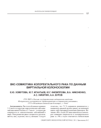 ВКС-семиотика колоректального рака по данным виртуальной колоноскопии
