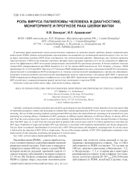 Роль вируса папилломы человека в диагностике, мониторинге и прогнозе рака шейки матки