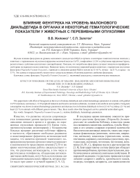 Влияние фенугрека на уровень малонового диальдегида в органах и некоторые гематологические показатели у животных с перевиваемыми опухолями