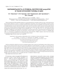 Вариабельность и уровень экспрессии микроРНК в ткани опухолей головы и шеи