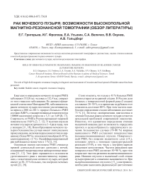 Рак мочевого пузыря: возможности высокопольной магнитно-резонансной томографии (обзор литературы)