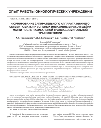 Формирование запирательного аппарата нижнего сегмента матки у больных инвазивным раком шейки матки после радикальной трансабдоминальной трахелэктомии