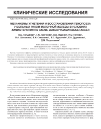 Механизмы угнетения и восстановления гемопоэза у больных раком молочной железы в условиях химиотерапии по схеме доксорубицин/доцетаксел