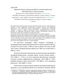 Определение объема и структуры потребности локальных рынков труда Московской области в трудовых ресурсах