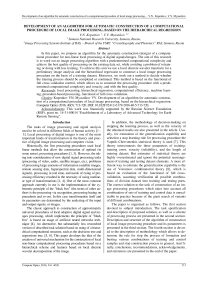 Development of an algorithm for automatic construction of a computational procedure of local image processing, based on the hierarchical regression