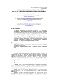 Анализ результатов реализации подготовки студентов в метрическом компетентностном формате