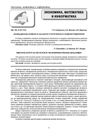 Инновационная активность как фактор стратегического развития предприятия