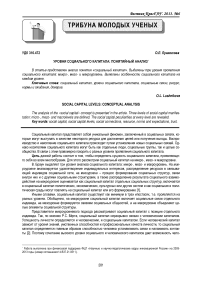Уровни социального капитала: понятийный анализ
