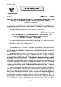 Сведения о почвах и почвенном покрове территории водосборного бассейна озера Шира (Чулымо-Енисейская котловина, Минусинский межгорный прогиб) конца XIX - начала XXI вв.