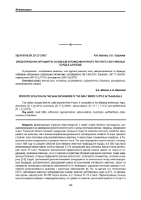 Эпизоотическая ситуация по основным энтомозам крупного рогатого скота мясных пород в Зауралье