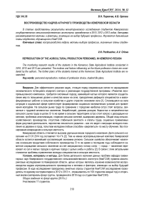 Воспроизводство кадров аграрного производства Кемеровской области