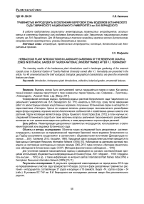 Травянистые интродуценты в озеленении береговой зоны водоемов ботанического сада Таврического национального университета им. В.И. Вернадского