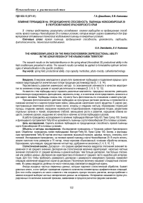 Влияние гербицидов на продукционную способность пшеницы Новосибирская 29 в Ужурском районе Красноярского края