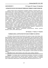 Фармакологическое обоснование применения Гермивита в животноводстве