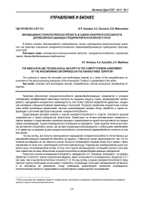 Инновационно-технологическая зрелость в оценке конкурентоспособности деревообрабатывающих предприятий Красноярского края