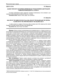 Анализ гумусного состояния аллювиальных почв островов и центральной поймы верховьев дельты р. Селенги