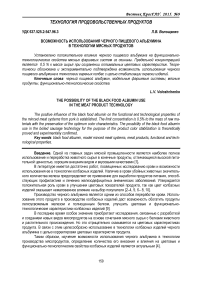 Возможность использования черного пищевого альбумина в технологии мясных продуктов