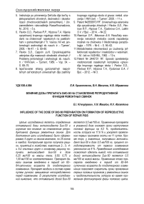 Влияние дозы препарата Био-50 на становление репродуктивной функции ремонтных свинок