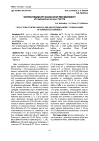 Факторы повышения объема хлеба и его белковости из композитных мучных смесей