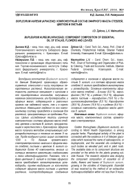 Bupleurum aureum (Apiaceae): компонентный состав эфирного масла стеблей, цветков и листьев