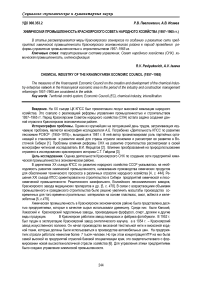 Химическая промышленность Красноярского совета народного хозяйства (1957-1965 гг.)