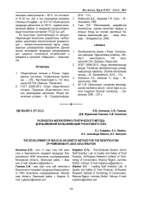 Разработка молекулярно-генетического метода для выявления фальсификации гранатового сока